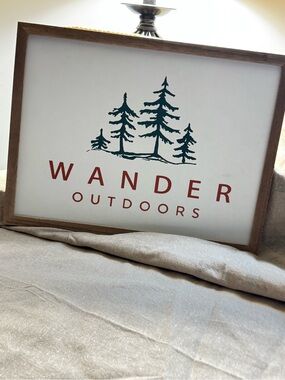 Framed Wall Art - Red & Dark Green